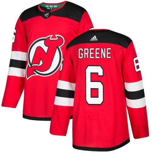 Adidas Devils #6 Andy Greene Red Home Authentic Stitched NHL Jersey